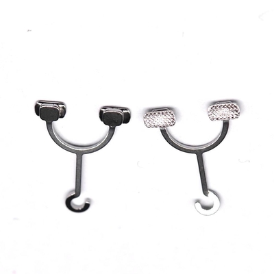 China Dental Orthodontics Bondable Y Type Hook Lingual Buttons Crimpable Hook supplier