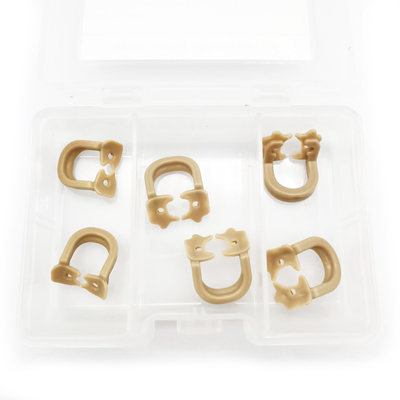 Resin Material Soft Dental Rubber Dam Clamps 6 Pieces Set Endodontic Instruments /Dental Resin Rubber Dam Clamps supplier