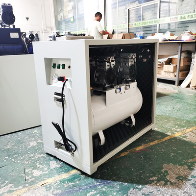 Dental Laboratory Portable Dental Products oilless air compressor 1 for 4 unit 1680W 60L With Silent Box supplier